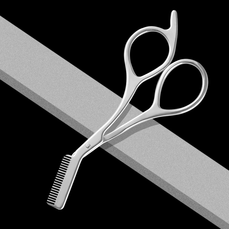 Men'S Grooming Eyebrow Trimming - Augenbrauenschere aus Edelstahl mit Kamm, Gesichtshaar-Pflegewerkzeug