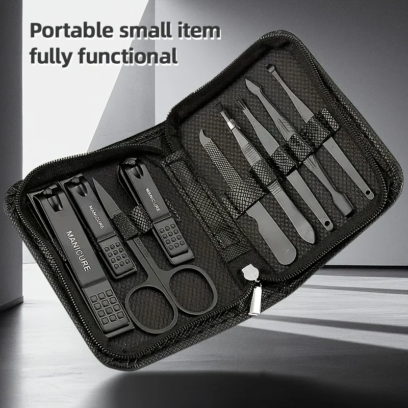 Men'S Grooming Tool - 9-teiliges Maniküre-Set Pediküre-Werkzeugset Nagelpflege-Kit für Frauen