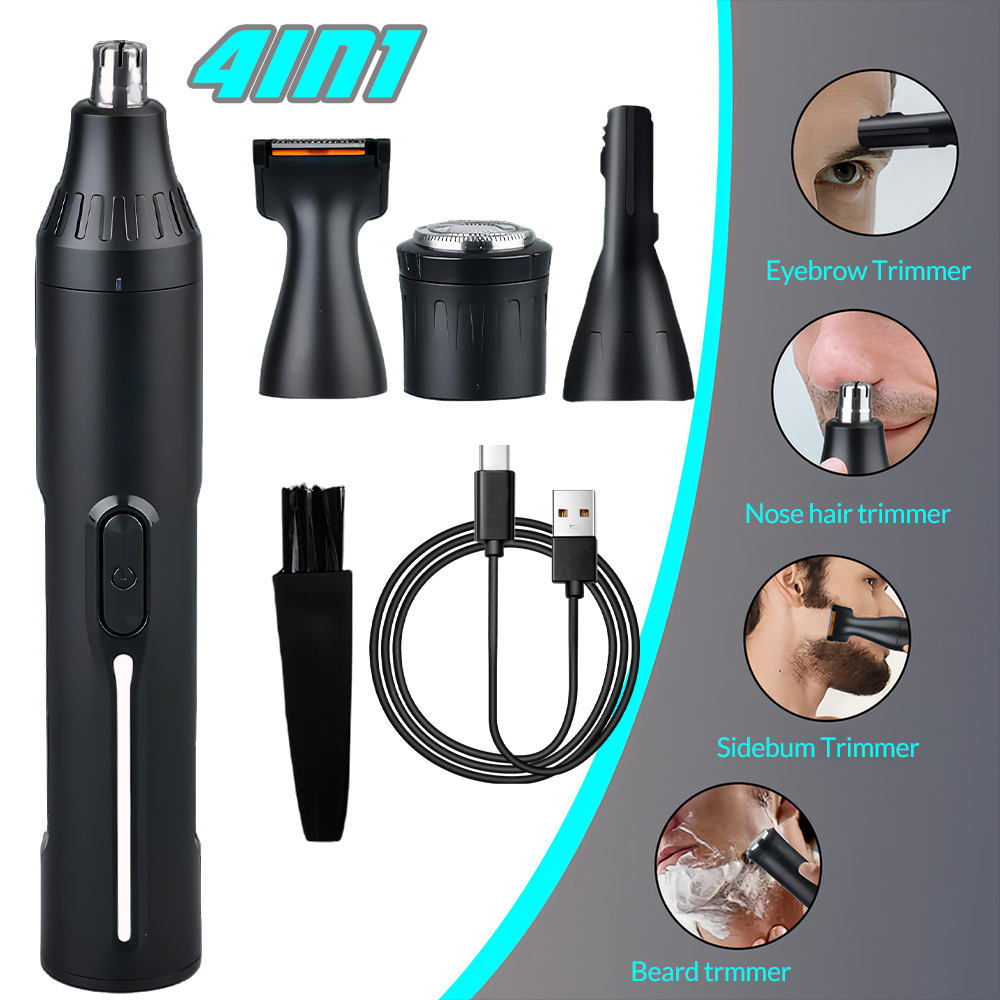 Men'S Grooming Eyebrow Trimming - Tragbares 4-in-1-Gesichtspflegeset für Männer, USB-wiederaufladbarer elektrischer