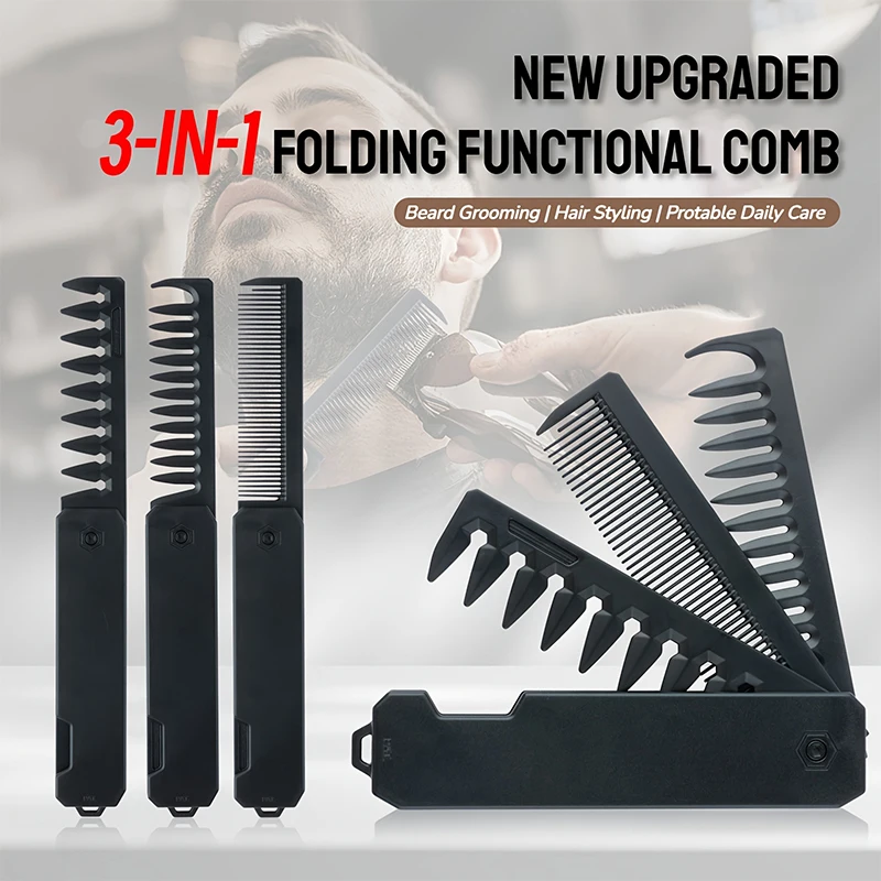 3-in-1 faltbarer Bartkamm für  – Men Grooming Hygiene Bewertung und Preis